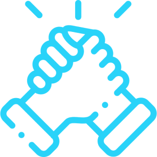 Two hands in a handshake icon.